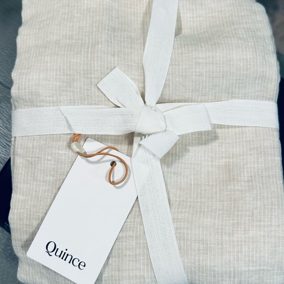 QUINCE European Linen Stripe Euro Sham Natural White Mini Pinstripe 1148 1450 - Picture 6 of 11